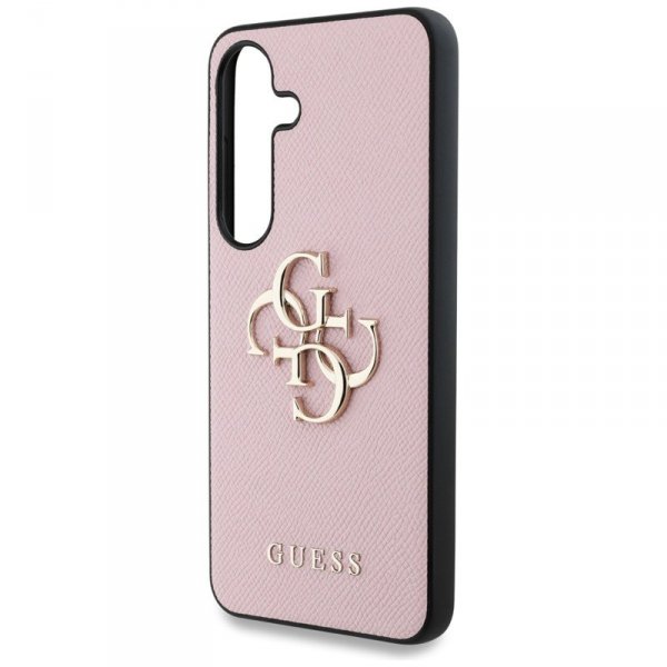 Guess Grained Big 4G Logo Small Classic Logo - Etui do Samsung Galaxy S25+ (różowy)