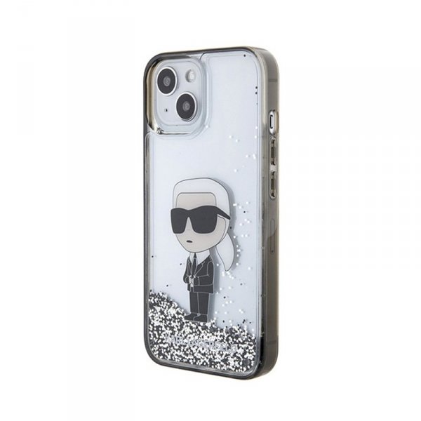 Karl Lagerfeld Liquid Glitter Ikonik - Etui iPhone 15 (przezroczysty)