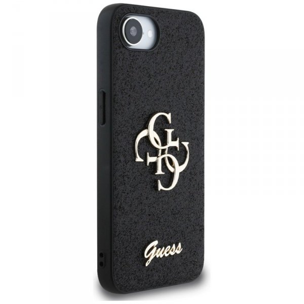 Guess Fixed Glitter Big 4G - Etui do iPhone 16e (czarny)