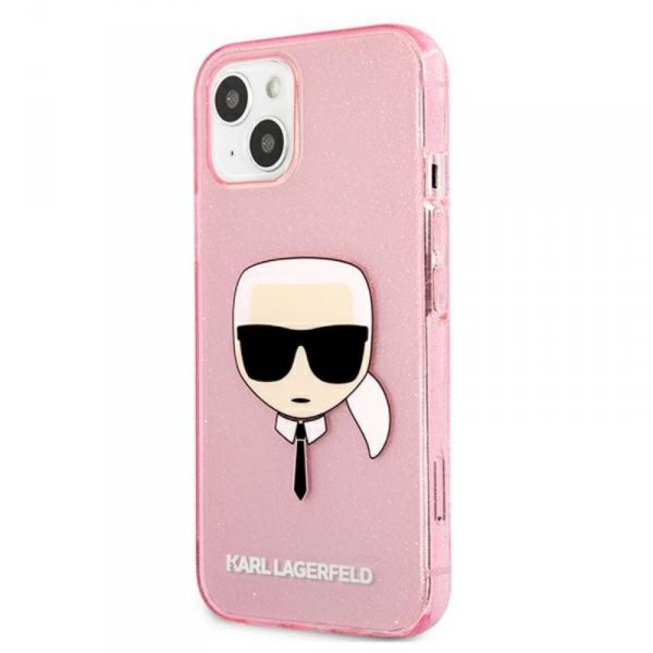 Karl Lagerfeld Karl’s Head Glitter - Etui iPhone 13 Mini (różowy)