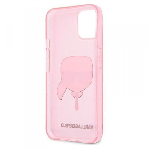 Karl Lagerfeld Karl’s Head Glitter - Etui iPhone 13 Mini (różowy)