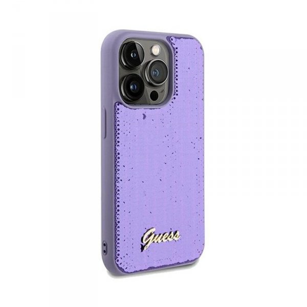 Guess Sequin Script Metal - Etui iPhone 13 Pro (fioletowy)