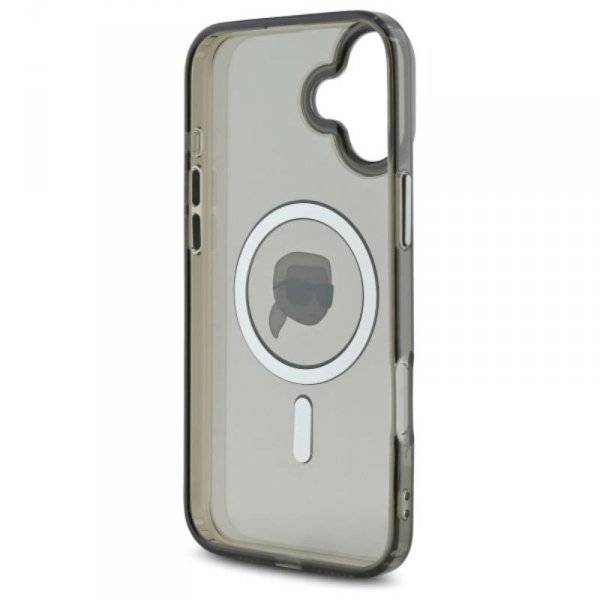 Karl Lagerfeld IML Metal Karl Head MagSafe - Etui iPhone 16 Plus (czarny)