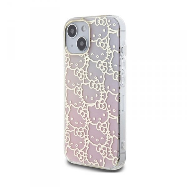 Hello Kitty IML Gradient Electrop Crowded Kitty Head - Etui iPhone 15 (różowy)