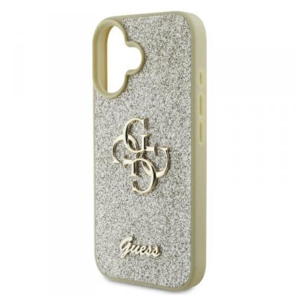 Guess Fixed Glitter Big 4G - Etui iPhone 16 Plus (złoty)