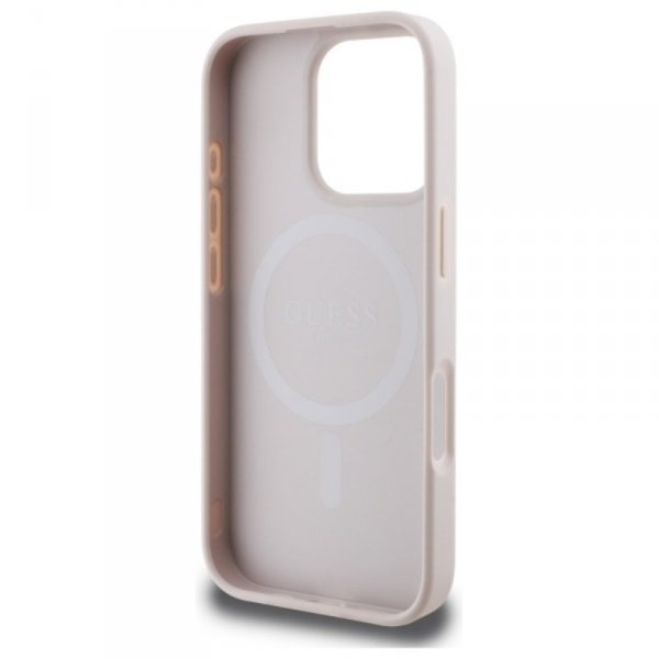 Guess 4G Ring Classic Logo MagSafe - Etui iPhone 16 Pro Max (różowy)