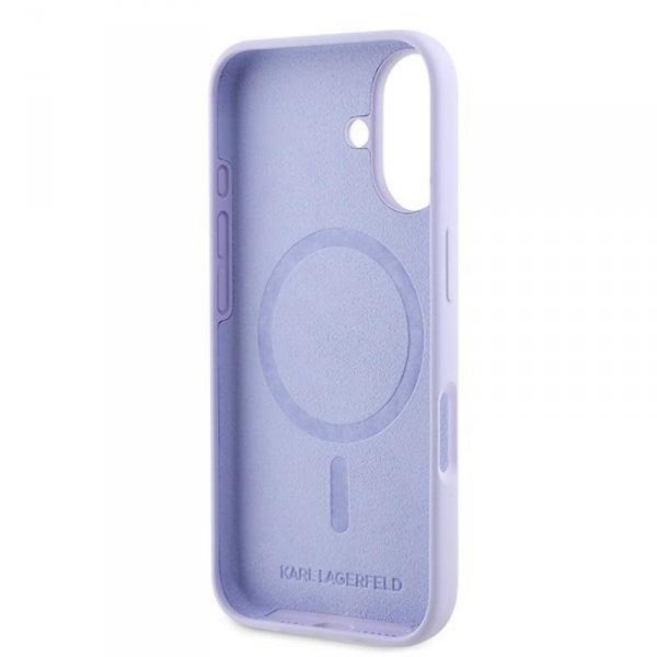 Karl Lagerfeld Silicone Karl & Choupette Ring MagSafe - Etui iPhone 16 (fioletowy)