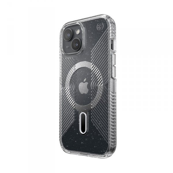 Speck Presidio Lux Grip ClickLock & MagSafe - Etui iPhone 16e / iPhone 15 / iPhone 14 / iPhone 13 (Clear / Platinium Glitter / C