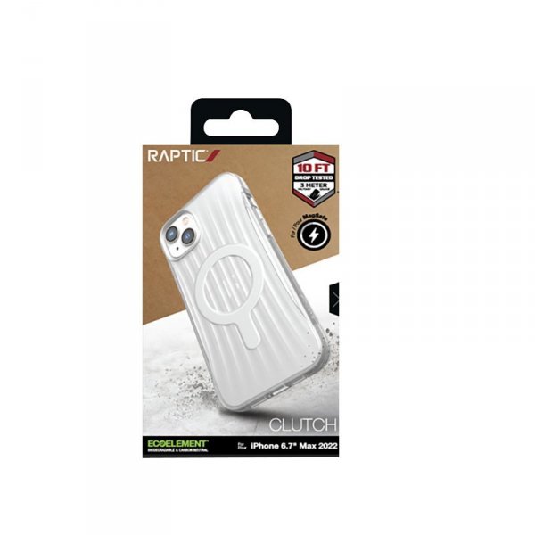 X-Doria Raptic Clutch MagSafe - Biodegradowalne etui iPhone 14 Plus (Drop-Tested 3m) (Clear)