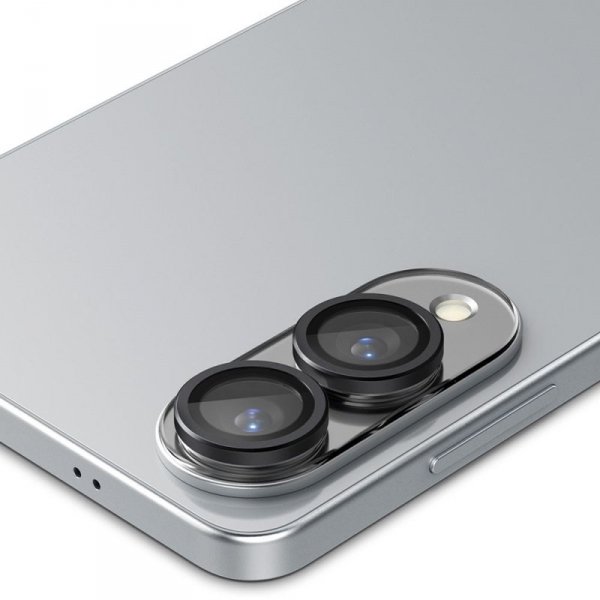 Spigen Optik Pro GLAS.TR EZ Fit Camera Protector 2-Pack - Szkło ochronne na obiektyw do Samsung Galaxy S25 Edge (2 szt)(Czarny)