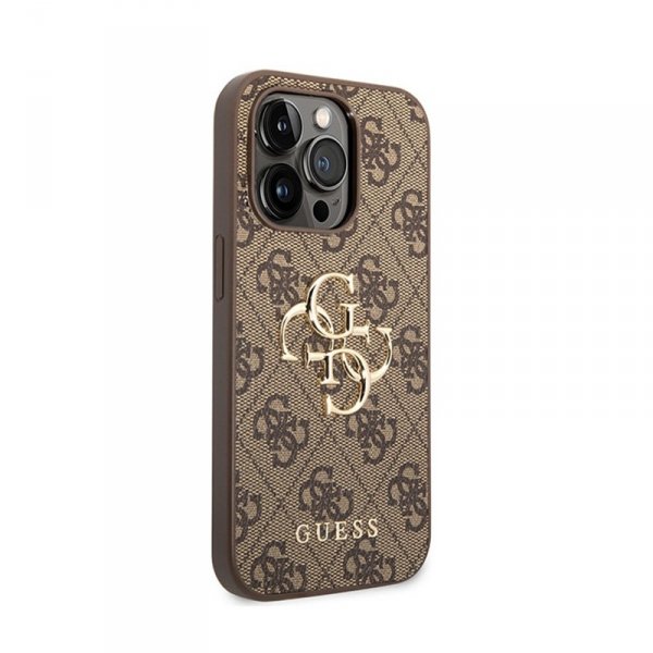 Guess 4G Big Metal Logo - Etui iPhone 15 Pro (brązowy)