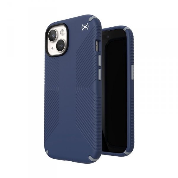 Speck Presidio2 Grip - Etui iPhone 16e / iPhone 15 / iPhone 14 / iPhone 13 (Coastal Blue / Dust Grey / White)
