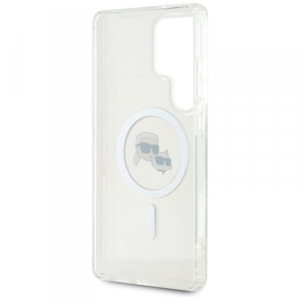 Karl Lagerfeld Button Karl & Choupette Heads Printed Logo MagSafe - Etui Samsung Galaxy S25 Ultra (biały)