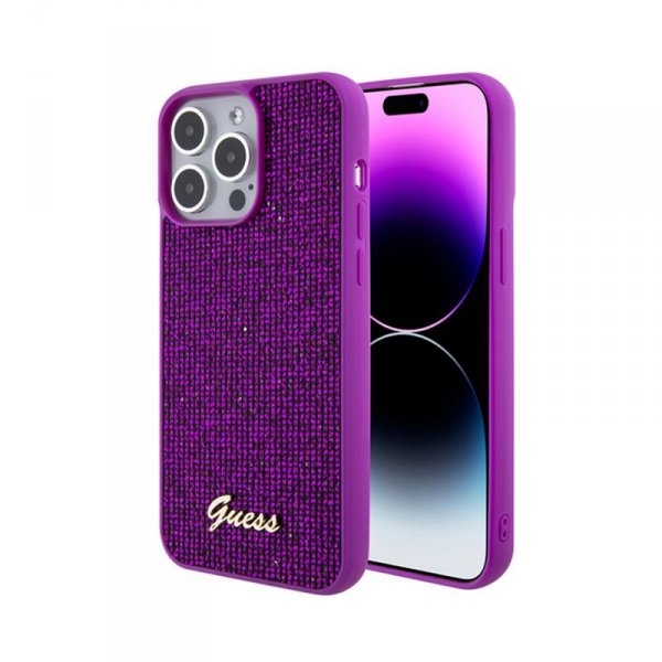 Guess Disco Metal Script - Etui iPhone 15 Pro Max (fuksja)