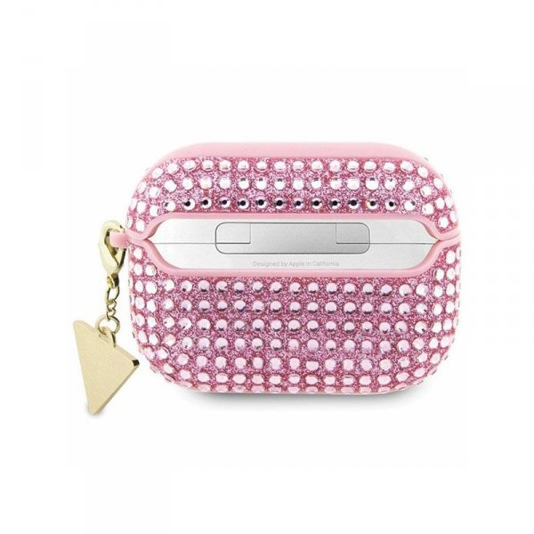 Guess Rhinestone Triangle Charm - Etui AirPods Pro (różowy)