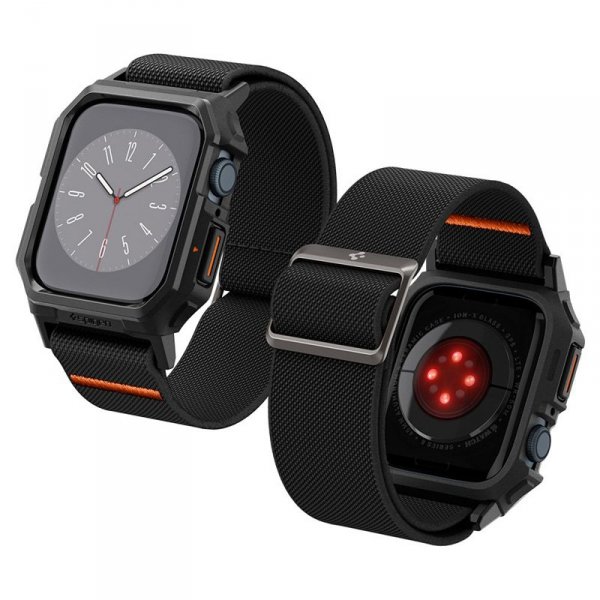 Spigen Lite Fit &quot;Pro&quot; - Etui z paskiem do Apple Watch 4/5/6/7/8/9/SE 44/45 mm (Matte Black)