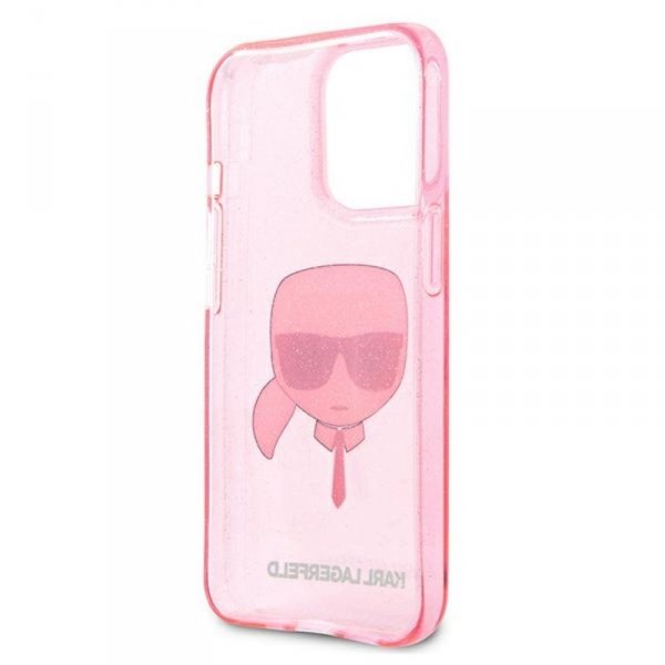 Karl Lagerfeld Karl’s Head Glitter - Etui iPhone 13 Pro Max (różowy)