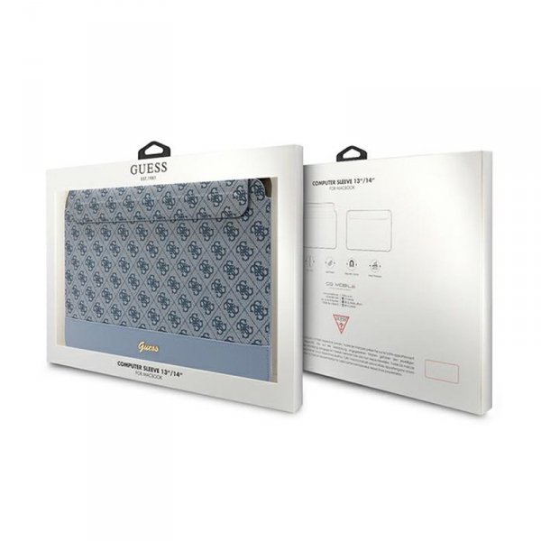 Guess 4G Stripe Metal Logo Computer Sleeve - Etui na notebooka 14&quot; (Niebieski)