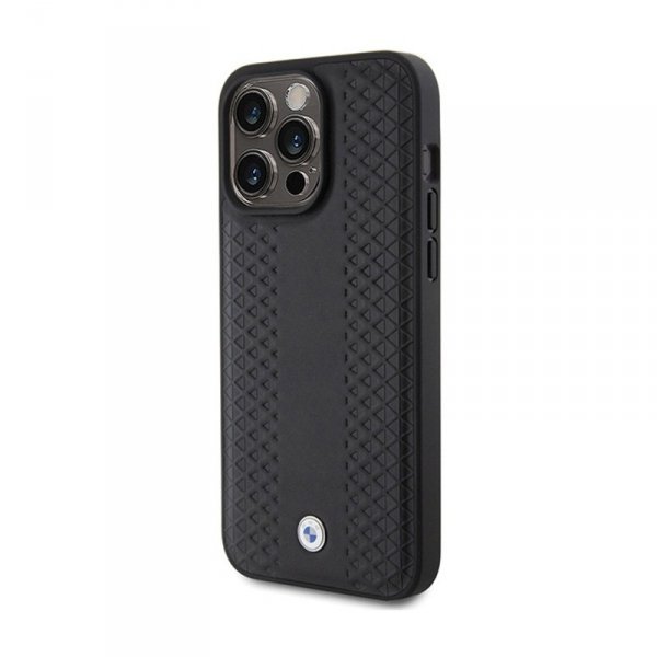BMW Leather Diamond Pattern - Etui iPhone 15 Pro Max (czarny)