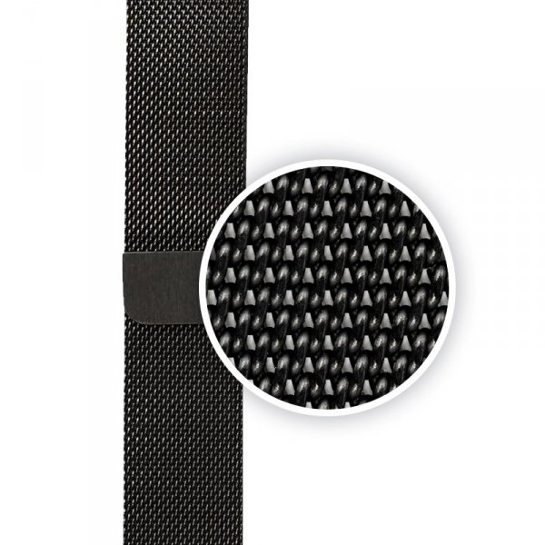 Crong Milano Steel - Pasek ze stali nierdzewnej do Apple Watch 44/45/46/49 mm (czarny)