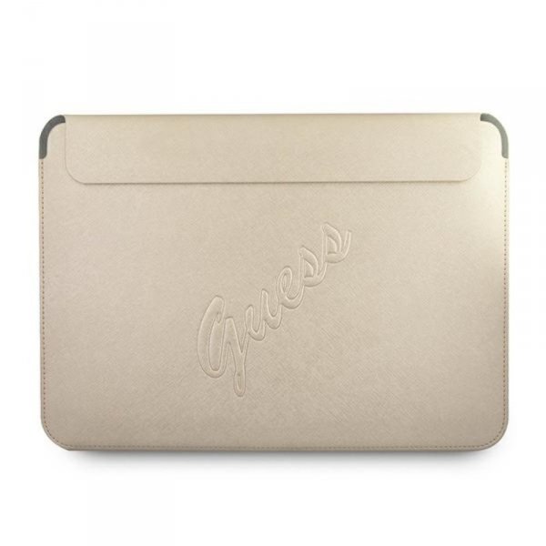 Guess Saffiano Script Computer Sleeve - Etui na notebooka 13&quot; (złoty)