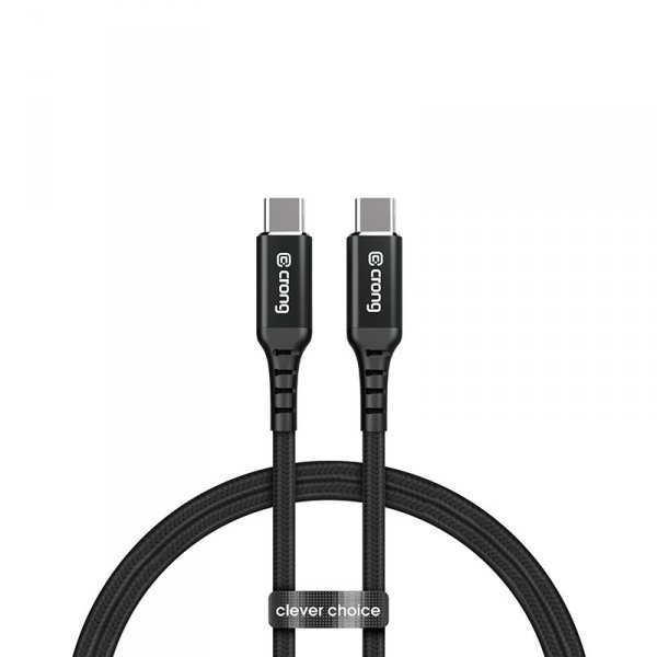 Crong Armor Link - Kabel 100W PD 5A USB-C do USB-C 120cm (czarny)