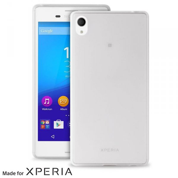 PURO Ultra Slim &quot;0.3&quot; Cover MFX - Zestaw etui + folia na ekran Xperia M4 AQUA (półprzezroczysty)