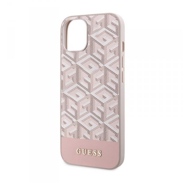 Guess GCube Stripes MagSafe - Etui iPhone 14 Plus (Różowy)