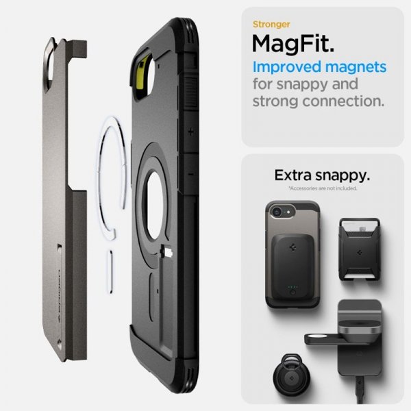 Spigen Tough Armor Mag MagSafe - Etui do iPhone 16e (Gunmetal)