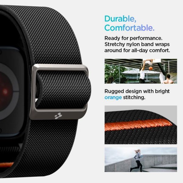 Spigen Lite Fit &quot;Pro&quot; - Etui z paskiem do Apple Watch 10 42 mm (Matte Black)