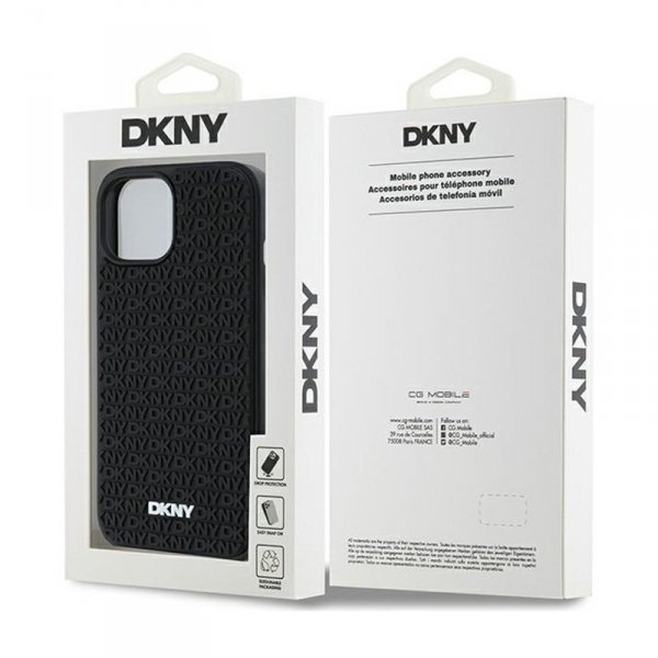 DKNY 3D Rubber Repeat Pattern - Etui iPhone 15 Plus (czarny)