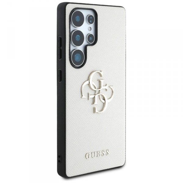 Guess Grained Big 4G Logo Small Classic Logo - Etui do Samsung Galaxy S25 Ultra (beżowy)