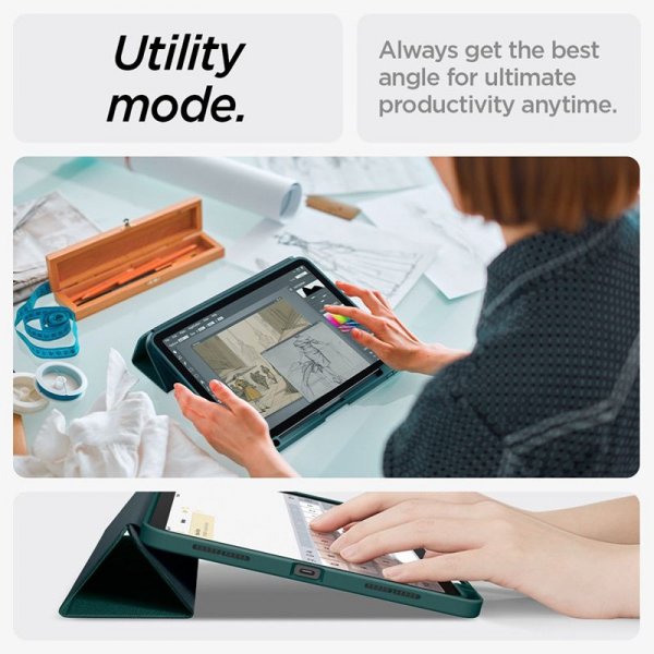 Spigen Urban Fit - Etui do iPad Air 11” M3 (2025) / M2 (2024) / iPad Air 10.9” (5-4 gen.) (2022-2020) (Midnight Green)