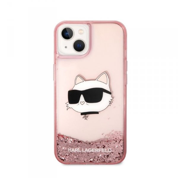 Karl Lagerfeld Liquid Glitter NFT Choupette Head - Etui iPhone 14 Plus (różowy)
