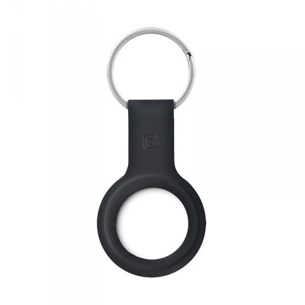 Crong Silicone Case with Key Ring – Etui ochronne brelok do Apple AirTag (czarny)