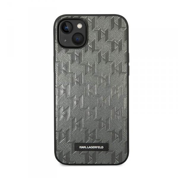 Karl Lagerfeld Saffiano Mono Metal Logo - Etui iPhone 14 (szary)