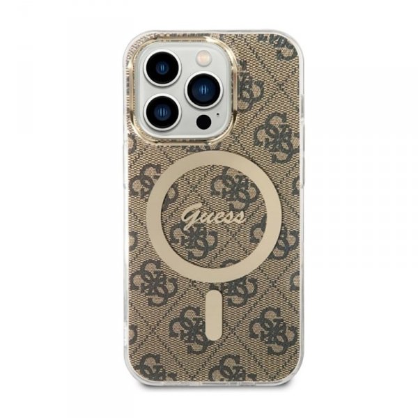 Guess 4G MagSafe - Etui iPhone 14 Pro Max (Brązowy)
