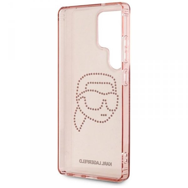 Karl Lagerfeld Rhinestones Karl Head Logo - Etui Samsung Galaxy S25 Ultra (różowy)