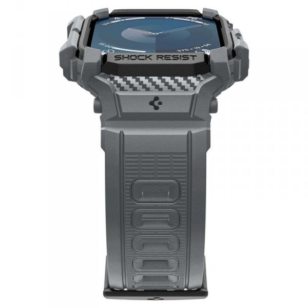 Spigen Rugged Armor Pro - Pasek z obudową do Apple Watch 10 46 mm (Dark Grey)
