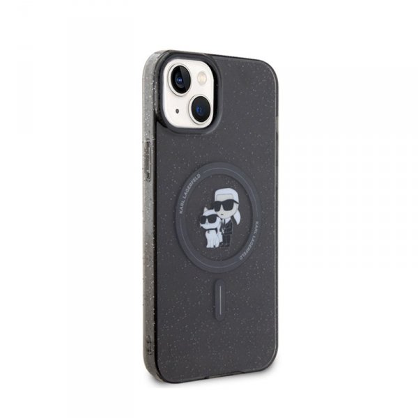 Karl Lagerfeld Karl & Choupette Glitter Magsafe - Etui iPhone 15 Plus (czarny)