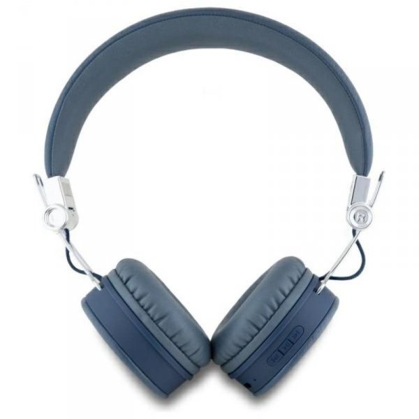 Guess Grained Classic Round Shape - Bezprzewodowe słuchawki nauszne Bluetooth ENC (niebieski)