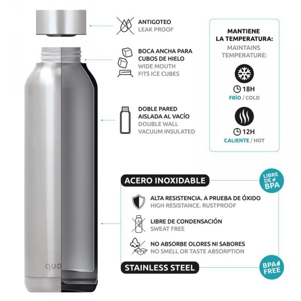 Quokka Solid - Butelka termiczna ze stali nierdzewnej 510 ml (Light Yellow)