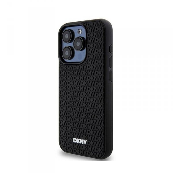 DKNY 3D Rubber Repeat Pattern - Etui iPhone 15 Pro (czarny)