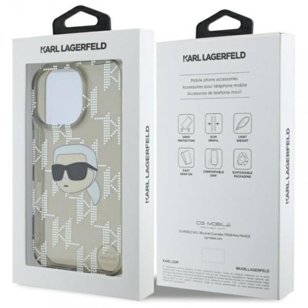 Karl Lagerfeld IML Karl Head Electroplated - Etui iPhone 16 Pro (czarny)