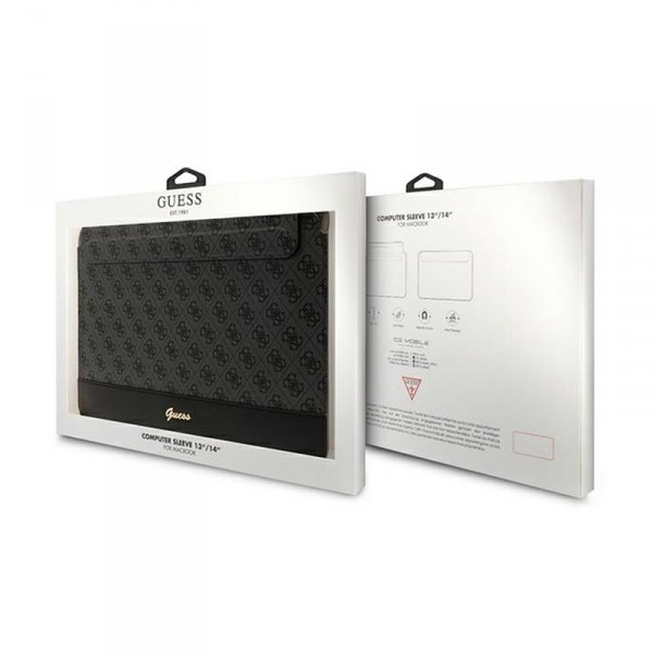 Guess 4G Stripe Metal Logo Computer Sleeve - Etui na notebooka 14&quot; (Czarny)