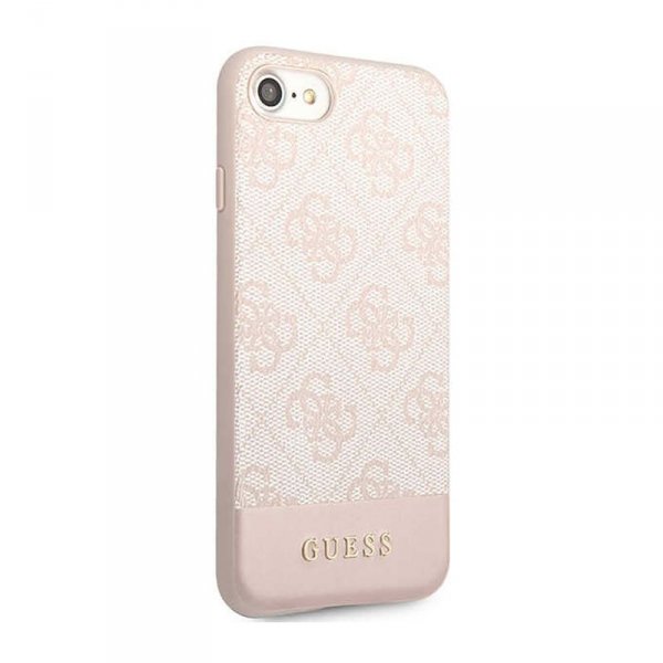 Guess 4G Bottom Stripe Collection - Etui iPhone iPhone SE (2022/2020) / 8 / 7  (różowy)