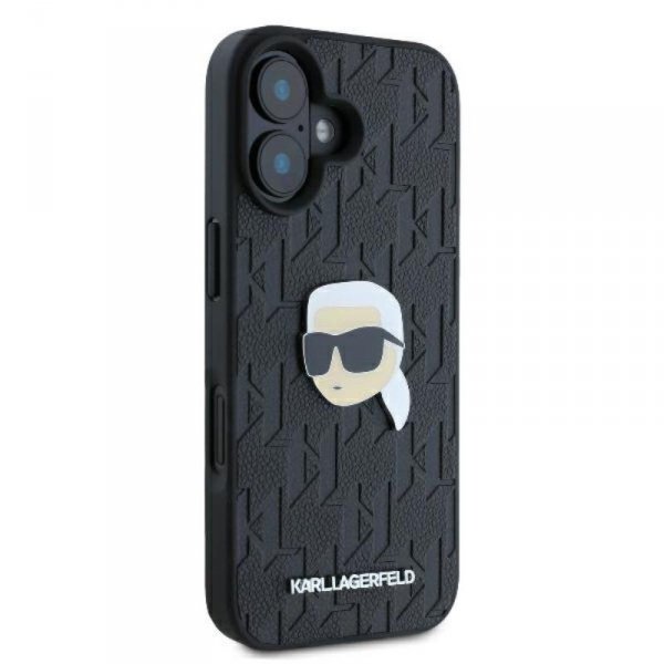 Karl Lagerfeld Monogram Karl Head Pin - Etui iPhone 16 (czarny)