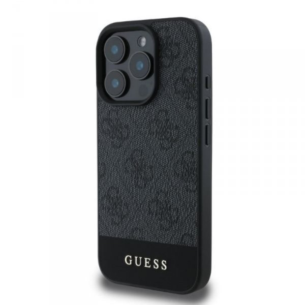 Guess 4G Bottom Stripe - Etui iPhone 16 Pro Max (szary)