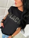 T-shirt damski nadruk BLACK gługi L-116