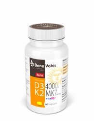 Bene Vobis - Witamina D3 FORTE 4000IU + K2 MK7 (vitaMK7®) 100mcg - 60 kaps.